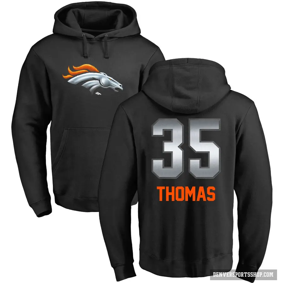 Men's ＃35 Dymonte Thomas Denver Broncos Black Midnight Mascot Pullover Hoodie