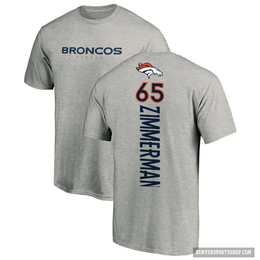 Men's ＃65 Gary Zimmerman Denver Broncos Ash Backer T-Shirt