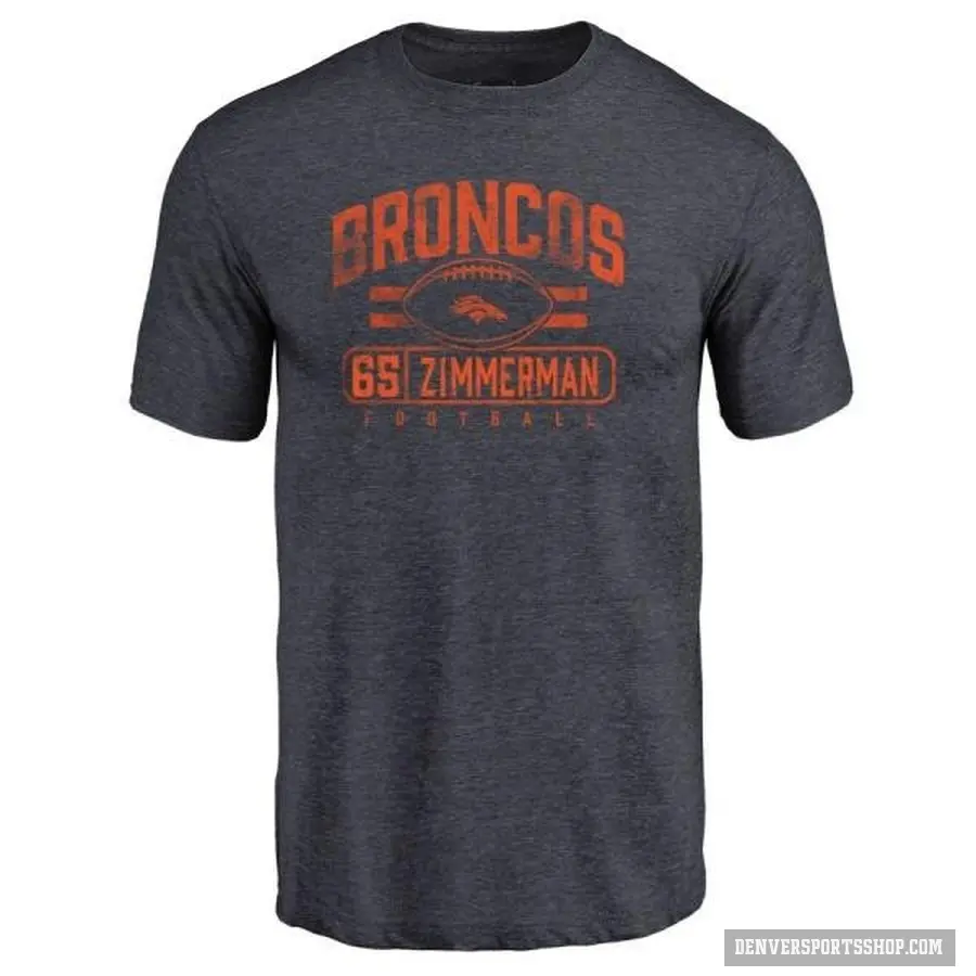 Men's ＃65 Gary Zimmerman Denver Broncos Navy Flanker T-Shirt