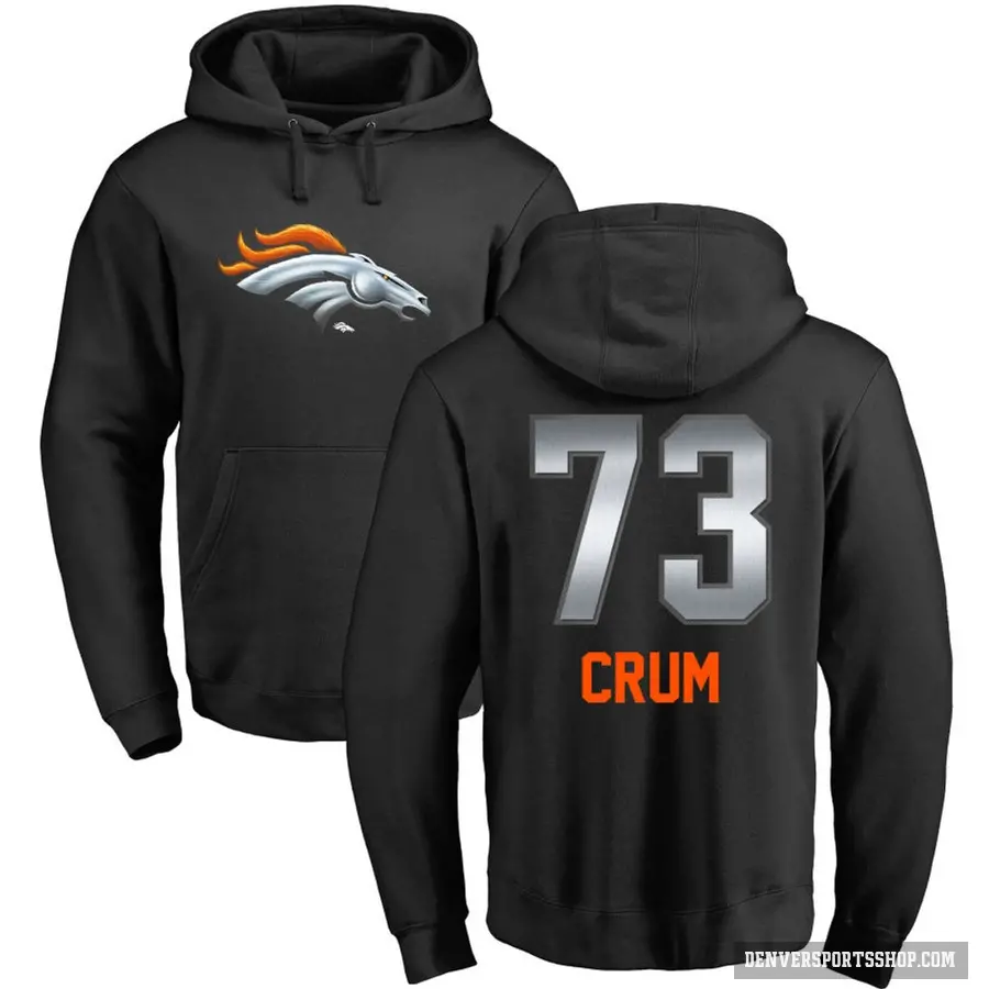 Men's ＃73 Frank Crum Denver Broncos Black Midnight Mascot Pullover Hoodie
