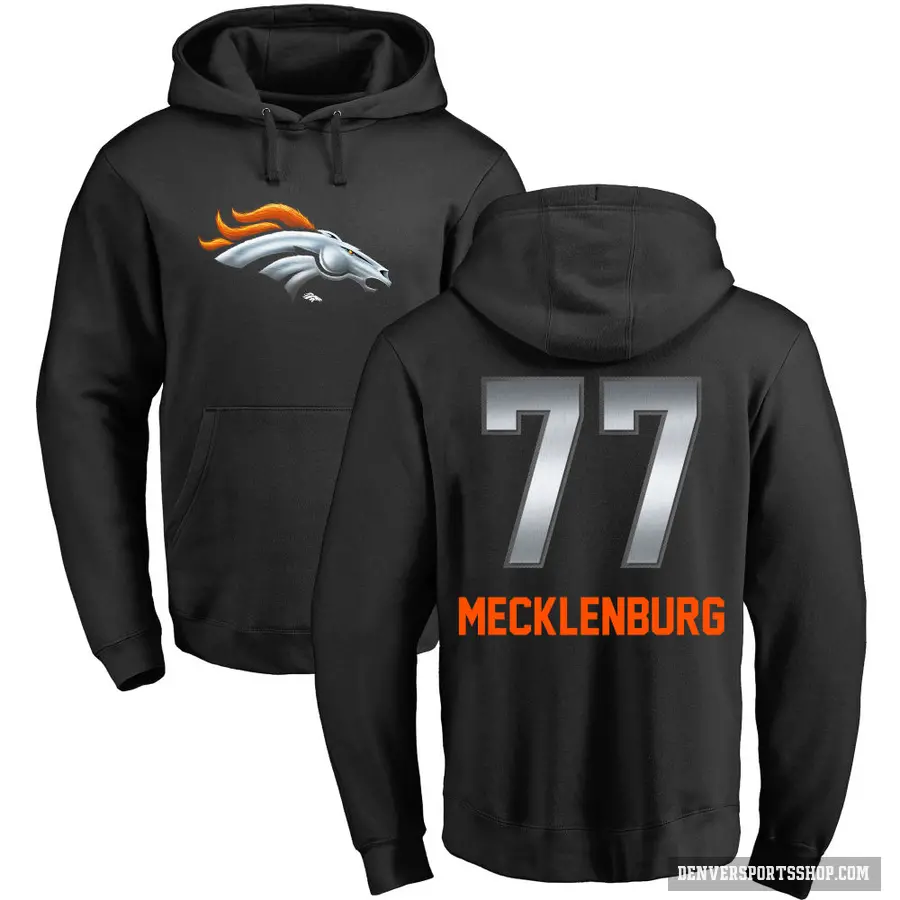 Men's ＃77 Karl Mecklenburg Denver Broncos Black Midnight Mascot Pullover Hoodie
