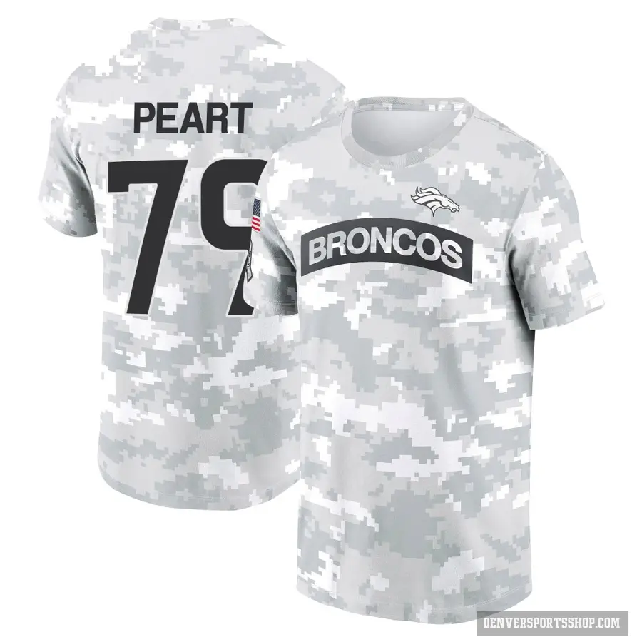 Men's ＃79 Matt Peart Denver Broncos Camo Arctic 2024 Salute to Service Performance T-Shirt