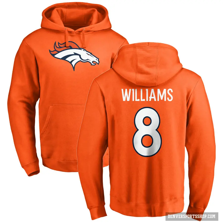 Men's ＃8 K'Waun Williams Denver Broncos Orange Pro Line Logo Pullover Hoodie