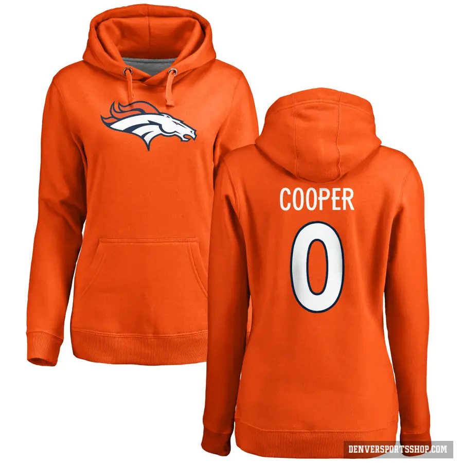 Women's ＃0 Jonathon Cooper Denver Broncos Orange Pro Line Logo Pullover Hoodie