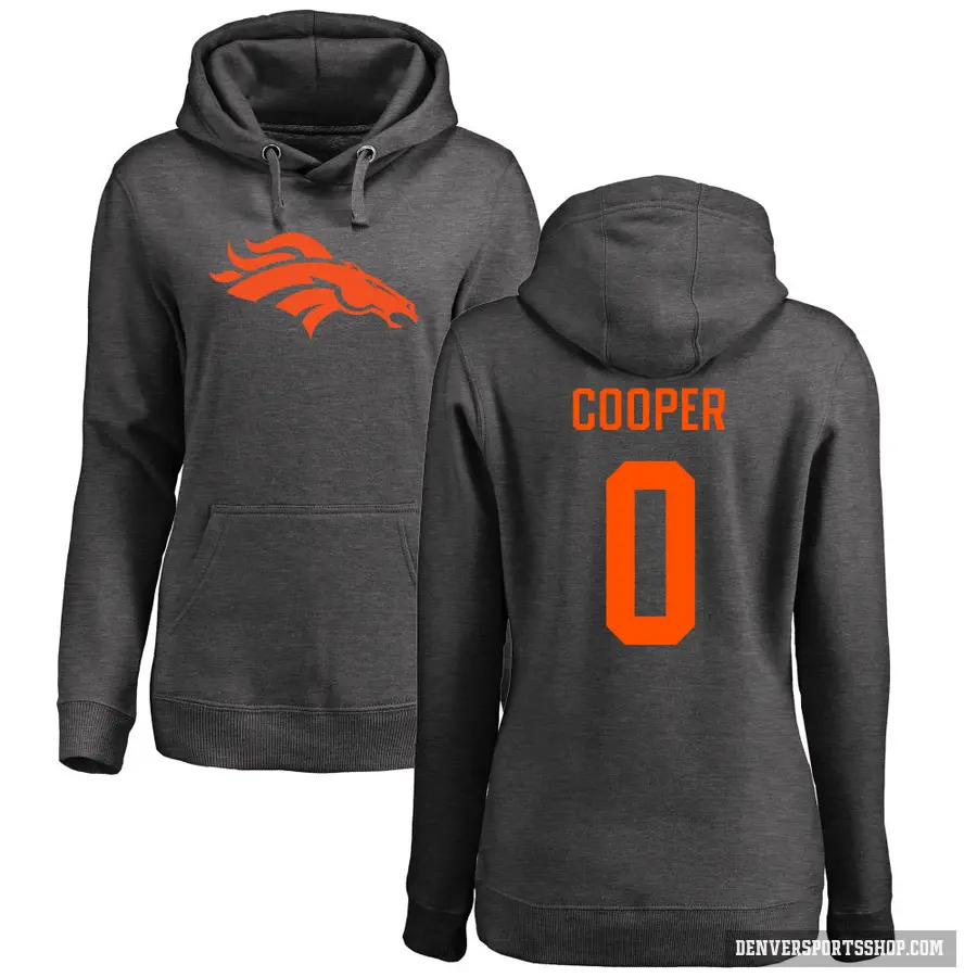 Women's ＃0 Jonathon Cooper Denver Broncos Pro Line by Branded Ash One Color Pullover Hoodie