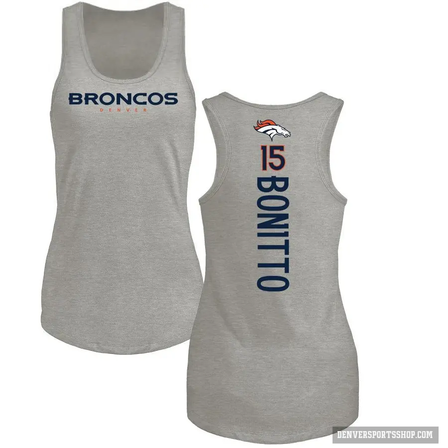 Women's ＃15 Nik Bonitto Denver Broncos Ash Backer Tank Top
