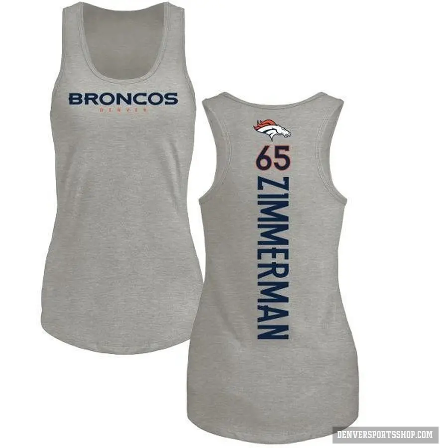 Women's ＃65 Gary Zimmerman Denver Broncos Ash Backer Tank Top