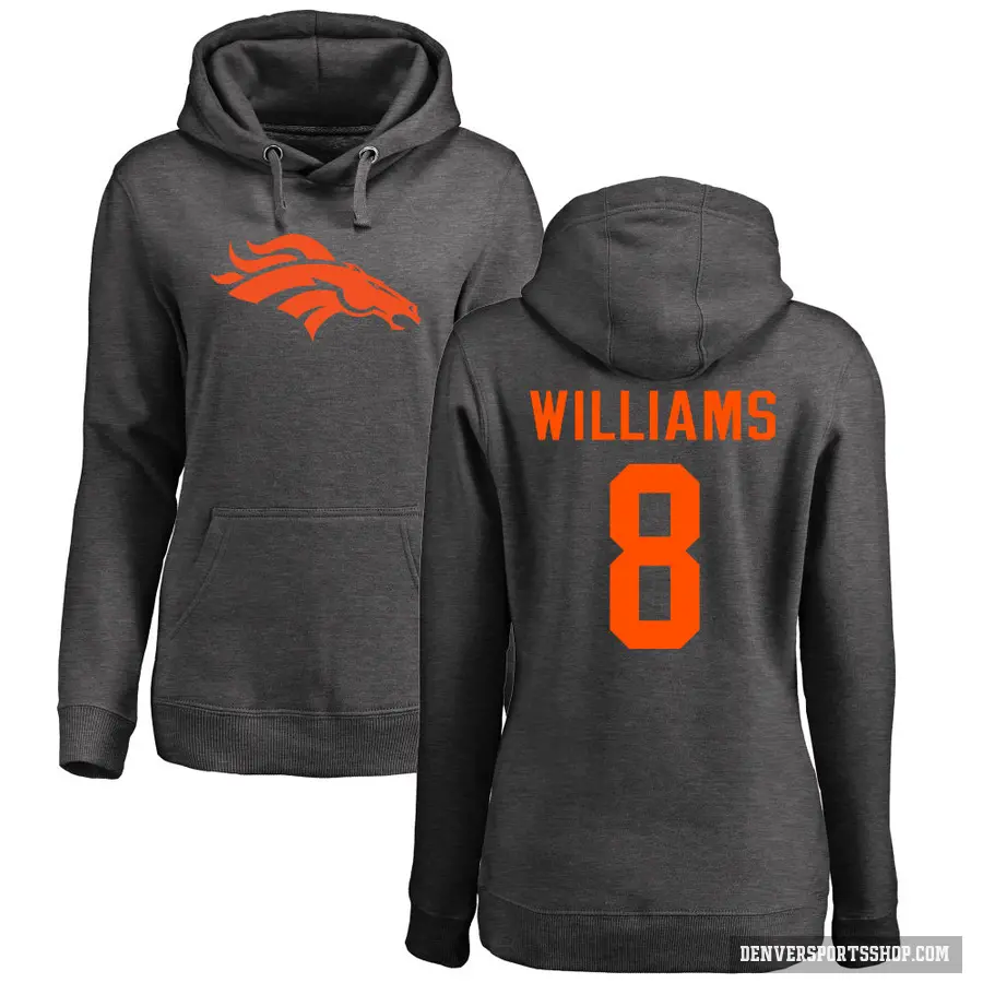 Women's ＃8 K'Waun Williams Denver Broncos Pro Line by Branded Ash One Color Pullover Hoodie