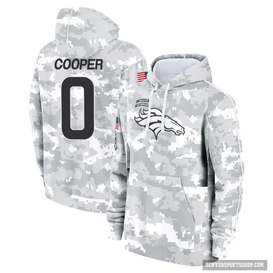 Youth ＃0 Jonathon Cooper Denver Broncos Arctic Camo 2024 Salute to Service Club Fleece Pullover Hoodie