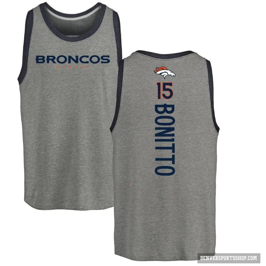 Youth ＃15 Nik Bonitto Denver Broncos Ash Backer Tank Top