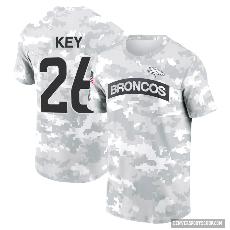 Youth ＃26 Devon Key Denver Broncos Camo Arctic 2024 Salute to Service Performance T-Shirt