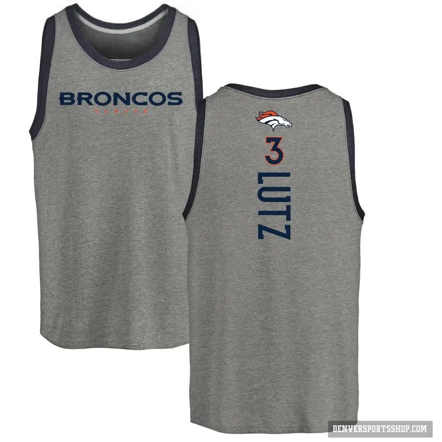 Youth ＃3 Wil Lutz Denver Broncos Ash Backer Tank Top