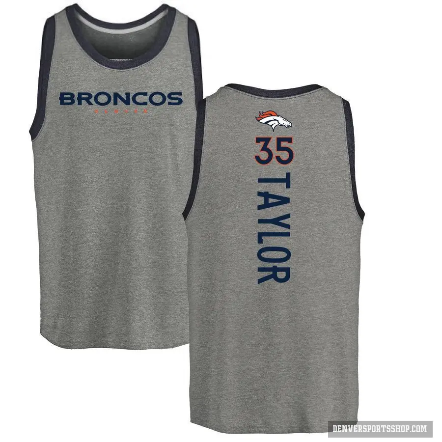 Youth ＃35 Reese Taylor Denver Broncos Ash Backer Tank Top
