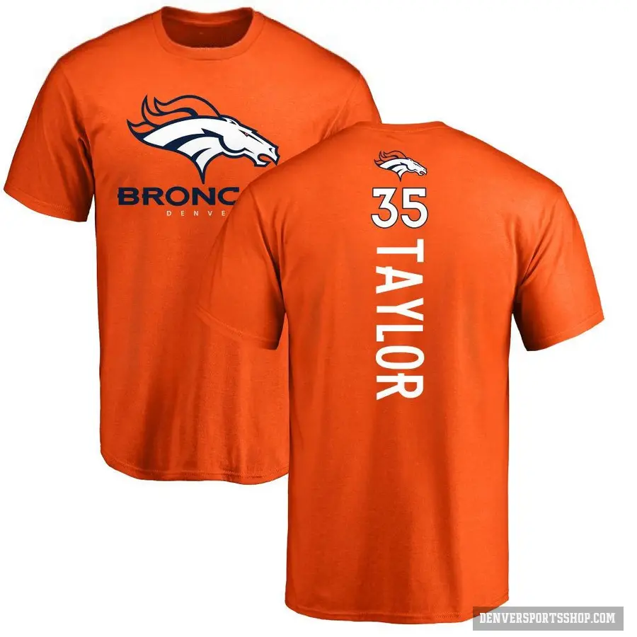 Youth ＃35 Reese Taylor Denver Broncos Orange Backer T-Shirt