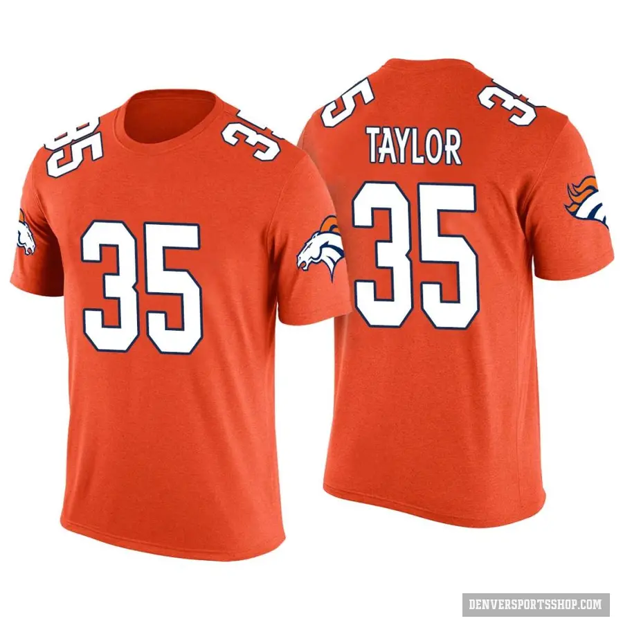 Youth ＃35 Reese Taylor Denver Broncos Orange Color Rush T-Shirt