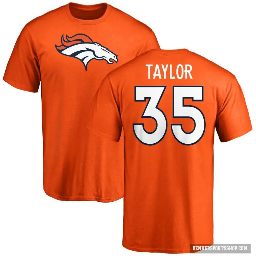 Youth ＃35 Reese Taylor Denver Broncos Orange Logo T-Shirt