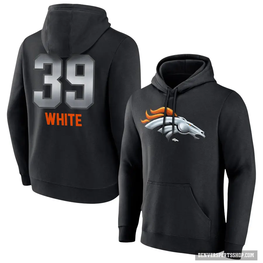 Youth ＃39 Kyrese White Denver Broncos Black Midnight Mascot Pullover Hoodie