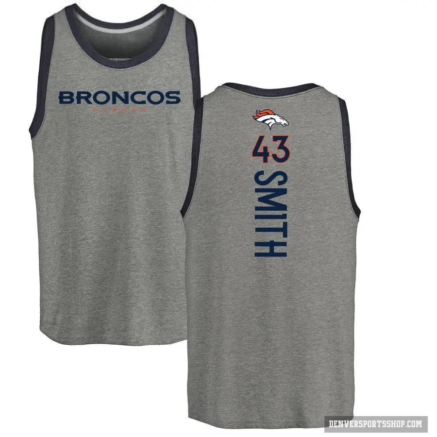 Youth ＃43 Keidron Smith Denver Broncos Ash Backer Tank Top