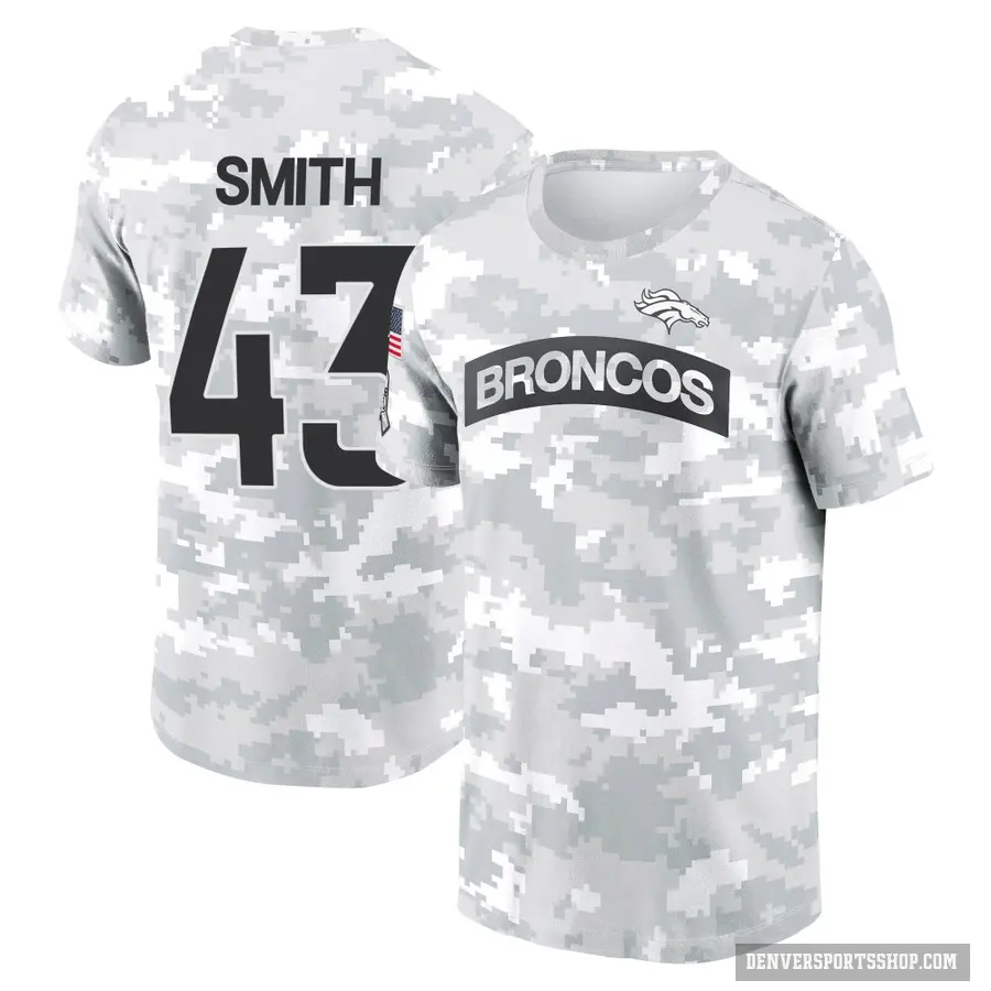 Youth ＃43 Keidron Smith Denver Broncos Camo Arctic 2024 Salute to Service Performance T-Shirt