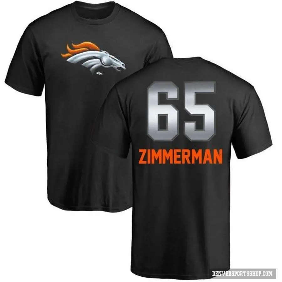 Youth ＃65 Gary Zimmerman Denver Broncos Black Midnight Mascot T-Shirt