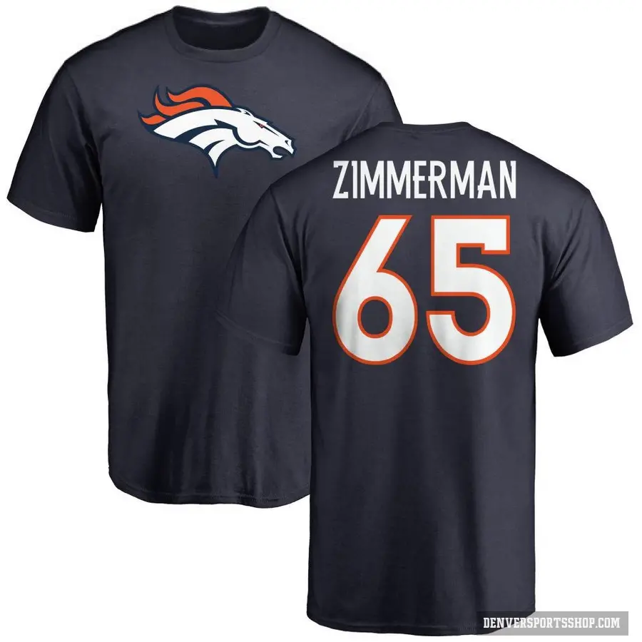 Youth ＃65 Gary Zimmerman Denver Broncos Navy Logo T-Shirt