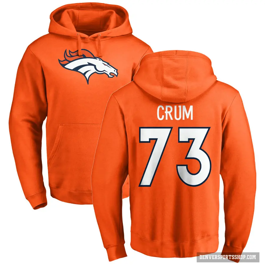 Youth ＃73 Frank Crum Denver Broncos Orange Pro Line Logo Pullover Hoodie