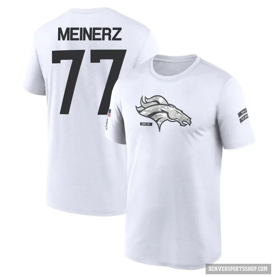 Youth ＃77 Quinn Meinerz Denver Broncos White 2024 Salute to Service Performance T-Shirt