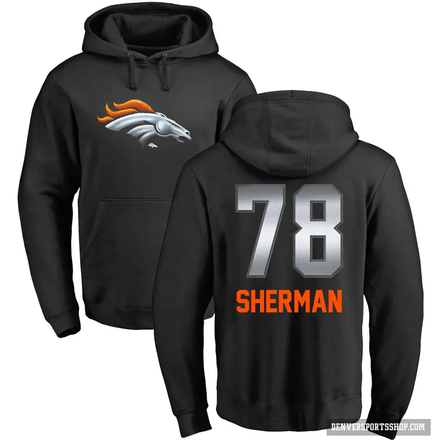 Youth ＃78 Will Sherman Denver Broncos Black Midnight Mascot Pullover Hoodie