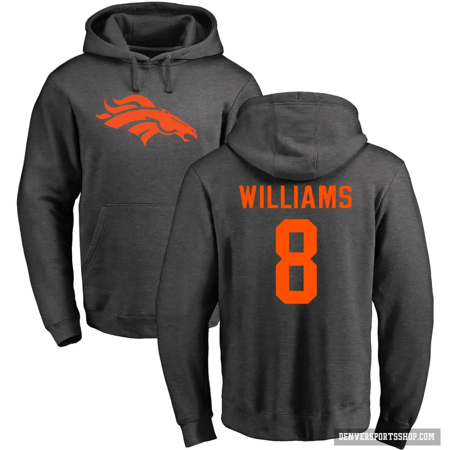 Youth ＃8 K'Waun Williams Denver Broncos Pro Line by Branded Ash One Color Pullover Hoodie