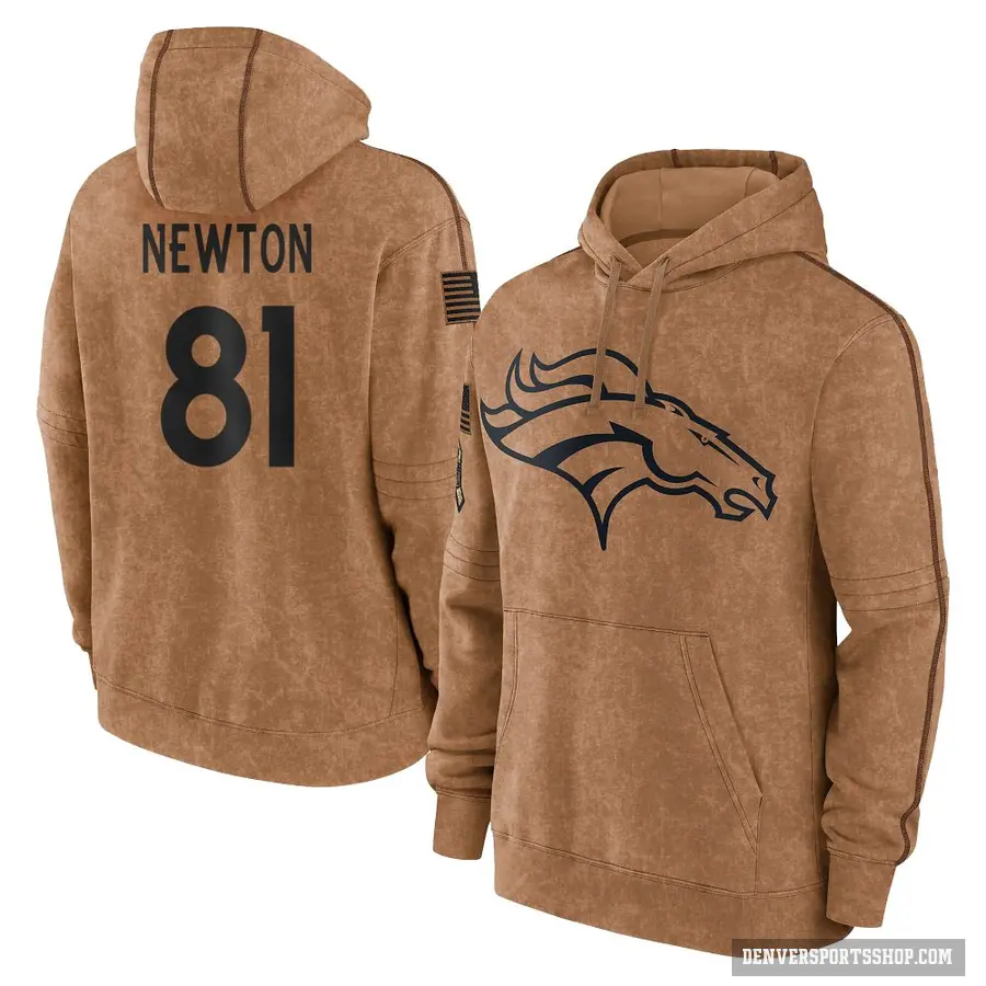 Youth ＃81 Jerjuan Newton Denver Broncos Brown 2023 Salute To Service Club Pullover Hoodie