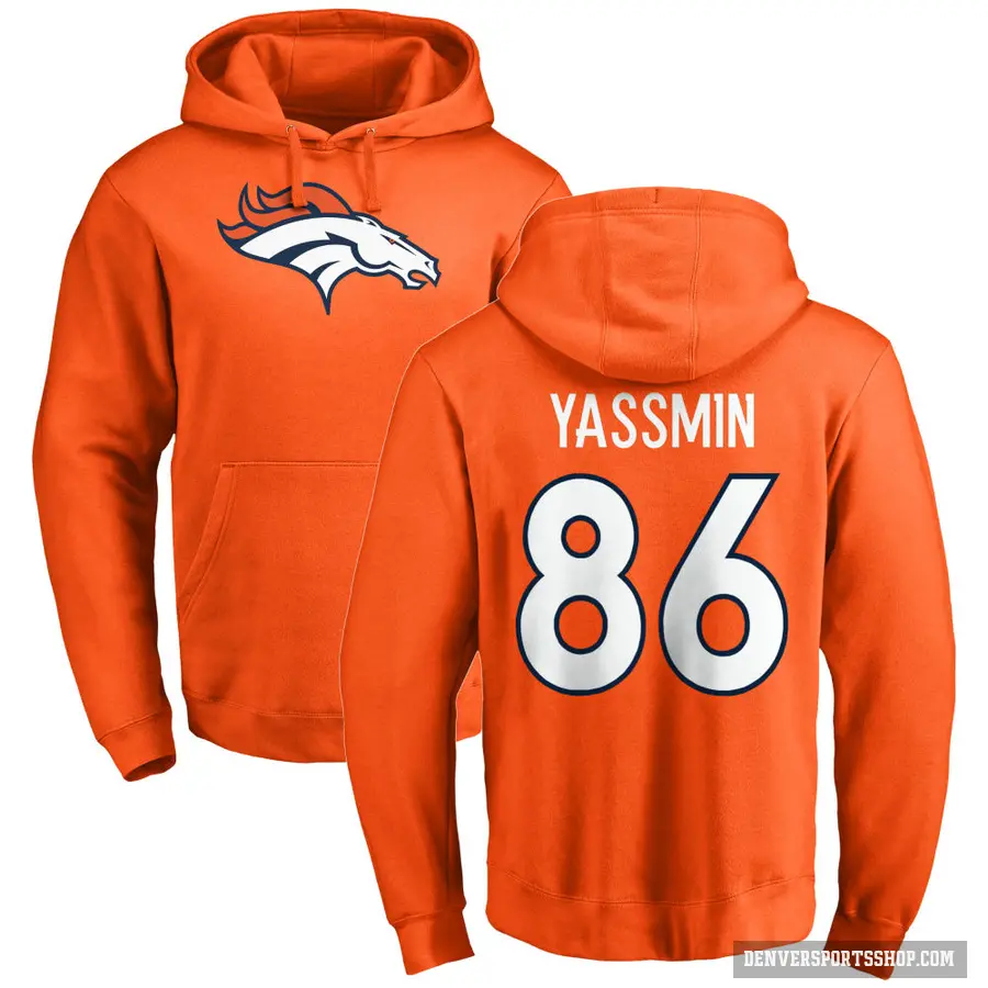 Youth ＃86 Thomas Yassmin Denver Broncos Orange Pro Line Logo Pullover Hoodie